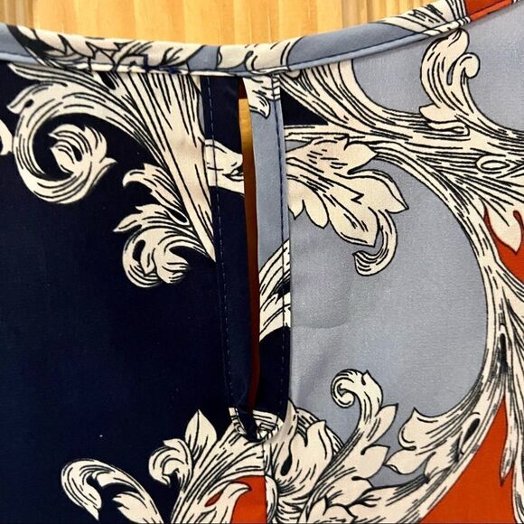 Peach Love Cream California blue red grey long sleeve shift dress tunic S - Picture 4 of 7